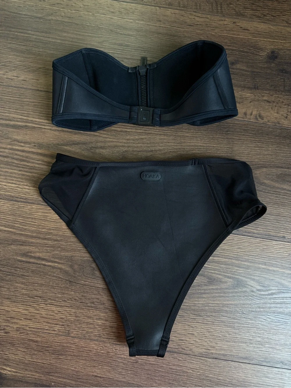 Triangl & Hoaka Black Bikini Set Small Top Medium Bottom